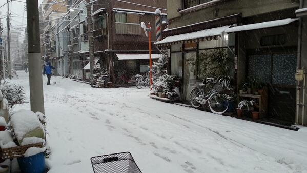 鳥越雪景色